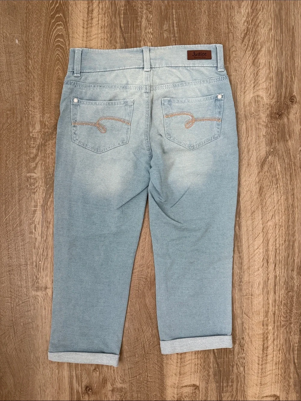 Justice Light Wash Girl’s Capri Jeans, Size 12